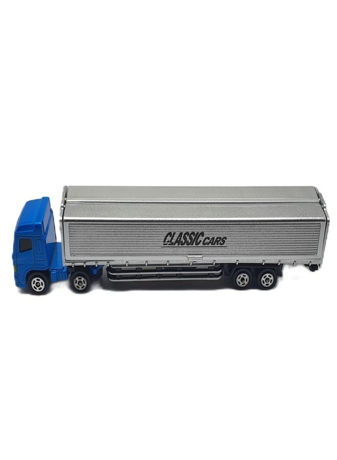 MINIMOTO Mini Trailer Truck in Die Cast Alloy Metal Heavy Duty Truck Toy 1:64 Scaled Model | Mini Vehicles Transport Toys for Kids Boys Adult Men | Collectables & Realistic Design Free Wheel in Blue - Image 3